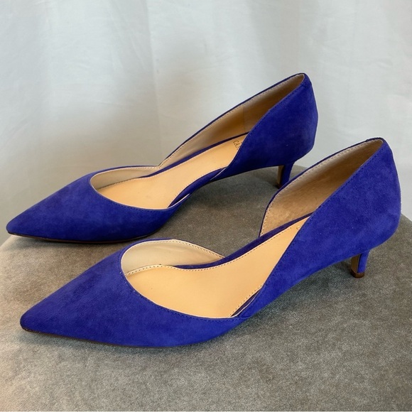 Vince Camuto Purple suede leather Jordyna kitten heels Sz 9 classy pointed toe - Picture 4 of 8